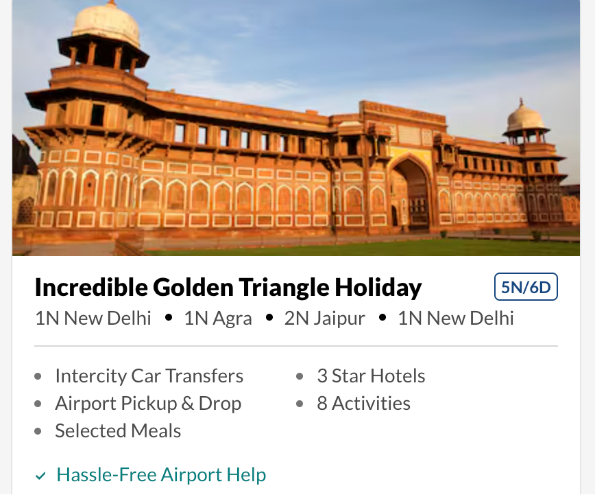 Incredible Golden Triangle Holiday 5 Nights / 6 Days Land Only